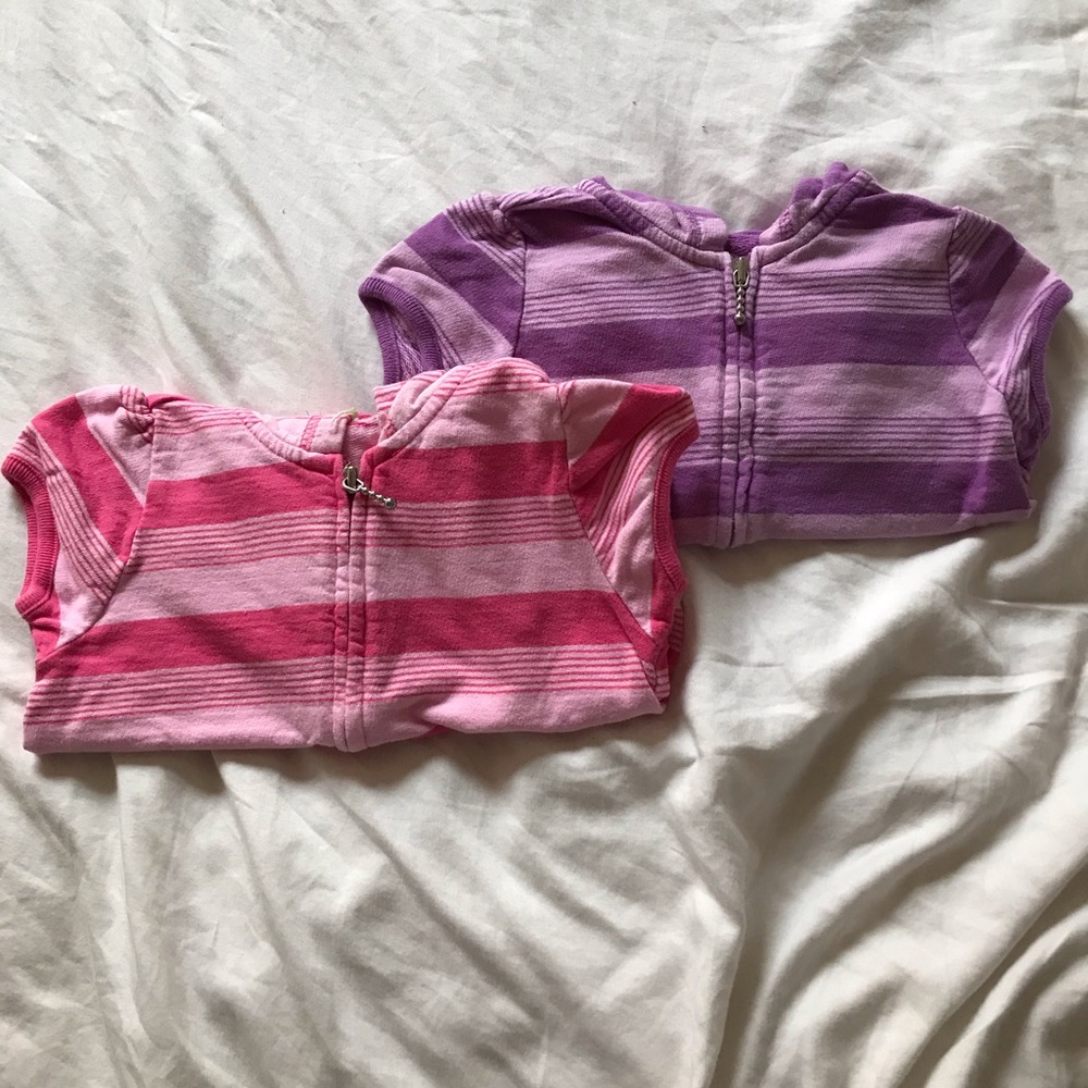 Girls 4T Short Sleeve Purple and Pink Sweaters